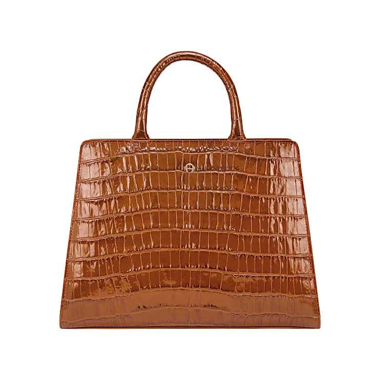 CYBILL COCCODRILLO HANDBAG M | COGNAC BROWN – Etienne AIGNER