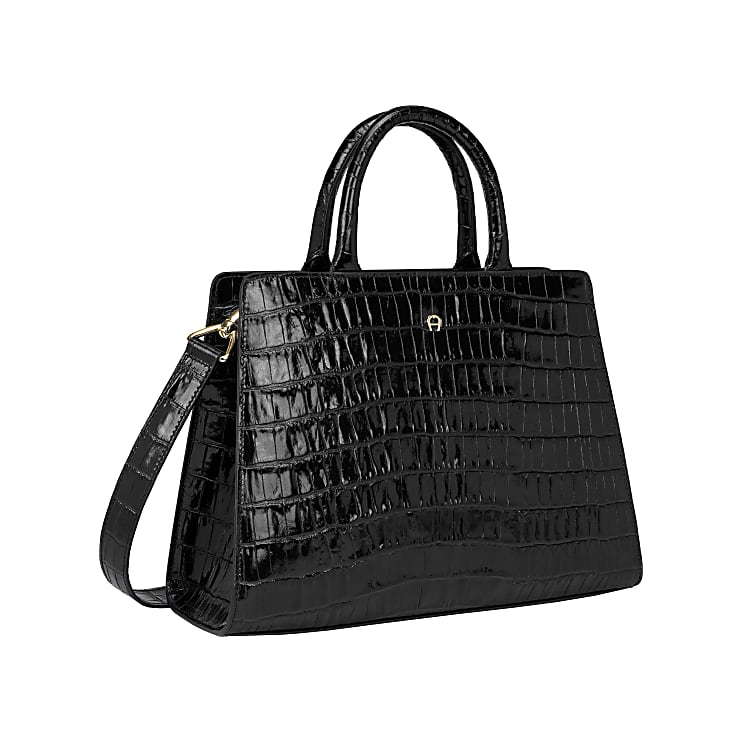 CYBILL COCCODRILLO HANDBAG M | BLACK – Etienne AIGNER