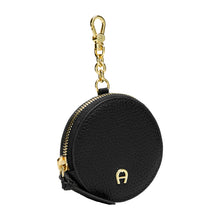 Load image into Gallery viewer, FASHION CIRCLE COIN PURSE KEYCHAIN | BLACK
