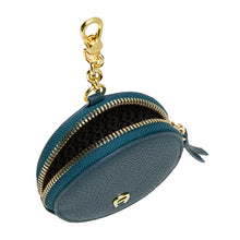 Load image into Gallery viewer, FASHION CIRCLE COIN PURSE KEYCHAIN | OCEANIC BLUE
