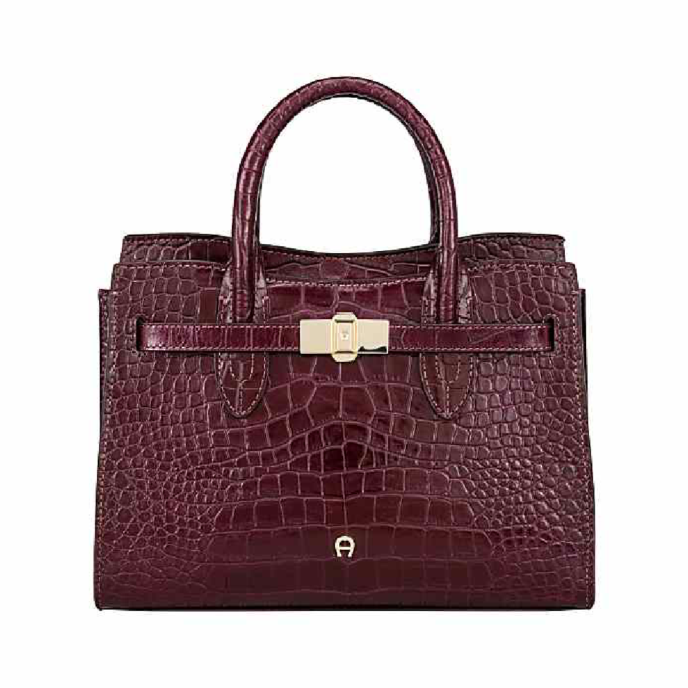 FARAH COCCODRILLO HANDBAG M | PORT RED