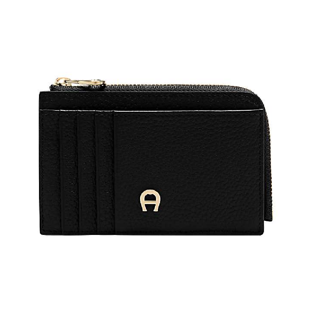 DELIA CARD CASE |  0002 BLACK 8H x 12.5W x 1.5D cm