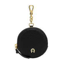 Load image into Gallery viewer, FASHION CIRCLE COIN PURSE KEYCHAIN | BLACK

